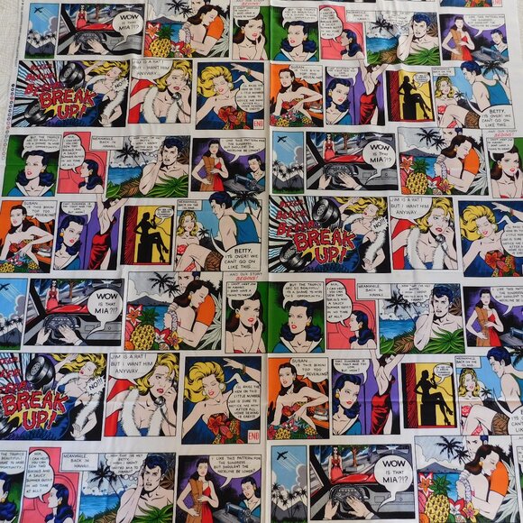 home seeing is easy pop art Roy Lichtenstein comic book Alexander Henry fabric - Picture 7 of 16